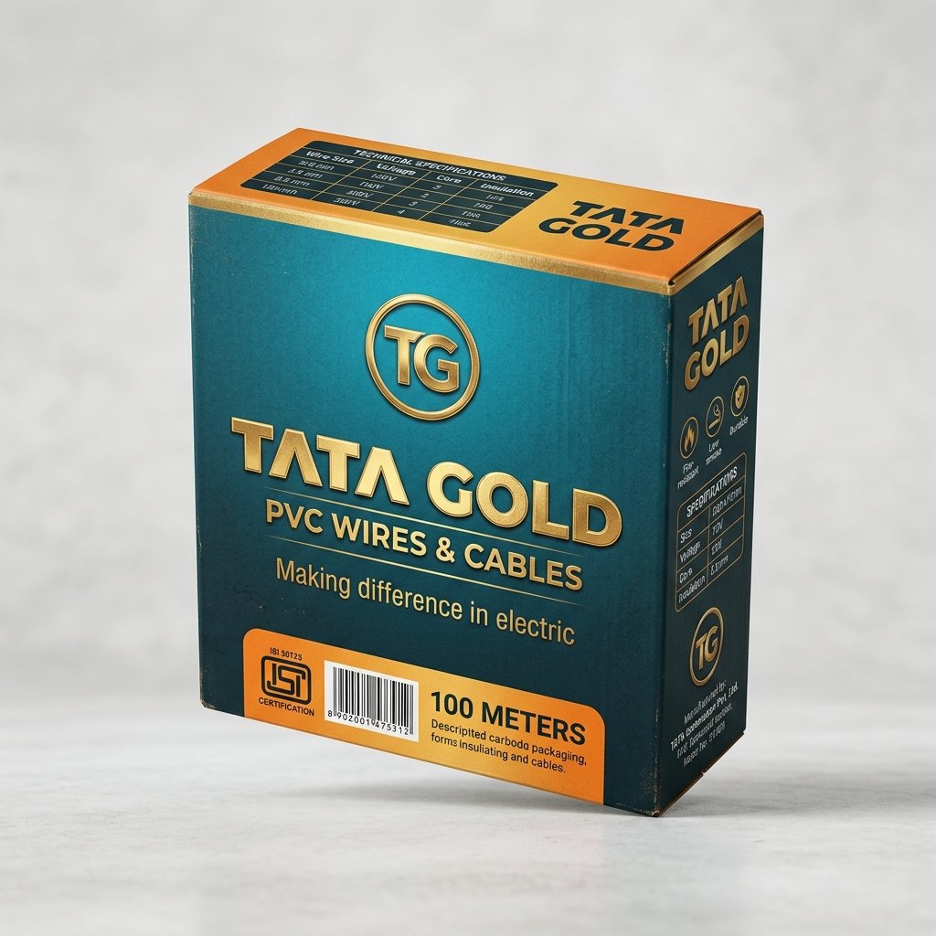 Tata Gold PVC Wires Packaging Box